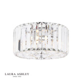 Laura Ashley Fernhurst Polished Chrome 3 Light Flush Small